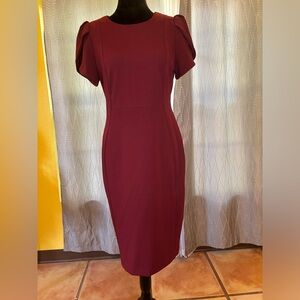 Calvin Klein maroon dress with cap sleeves